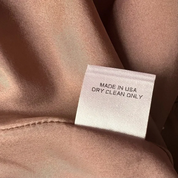 NWT Michelle Mason Silk Draped Ruffle Wrap Effect Mini Skirt Blush Tan Sz 4 - Picture 10 of 14